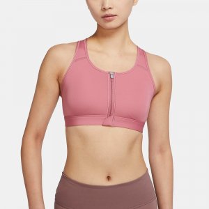 Спортивный топ Medium-Support Padded Zip-Front, розовый Nike