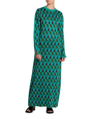 Платье макси с длинными рукавами Edition 31 La Doublej, цвет Green Multicolor DoubleJ