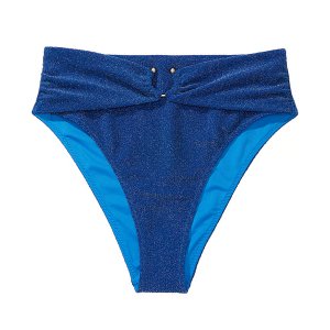 Плавки бикини Victoria's Secret Swim Shimmer High-Waist Cheeky, синий Victoria's. Цвет: синий