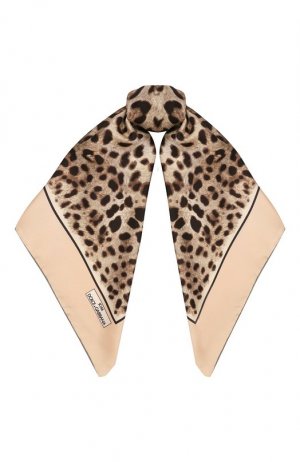 Шелковый платок Dolce & Gabbana. Цвет: леопардовый