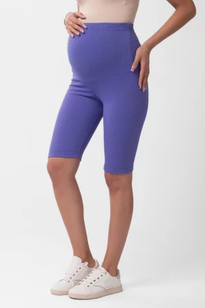 Повседневные шорты для беременных женские 0249а фиолетовые 50 RU Magica bellezza. Цвет: фиолетовый