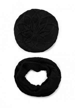 Комплект шапка и шарф Fete. Цвет: черный