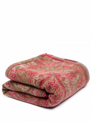 Жаккардовое одеяло с принтом пейсли ETRO HOME. Цвет: красный