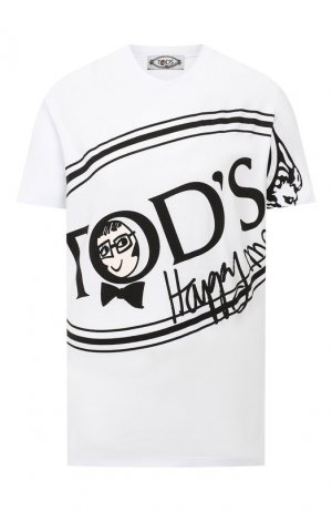 Хлопковая футболка Tods x Alber Elbaz Tod's. Цвет: белый