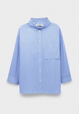 Рубашка Darkpark nathalie - oversized shirt blue/white. Цвет: синий