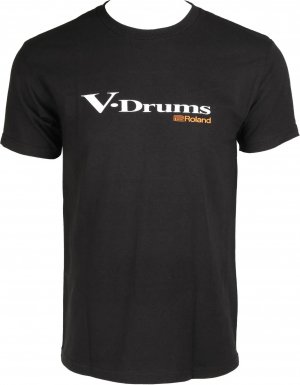 Футболка с логотипом V-Drums — черная, большая Roland