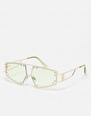 Зеленые фестивальные солнцезащитные очки с вырезами Jeepers Peepers