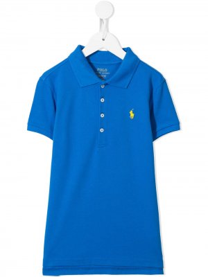 Рубашка поло Polo Pony с короткими рукавами Ralph Lauren Kids. Цвет: синий