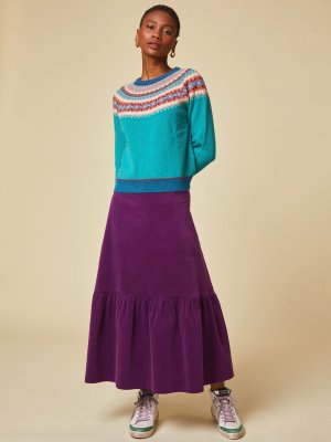 Вельветовая юбка-миди Sylvia, фиолетовый, фиолетовый Aspiga