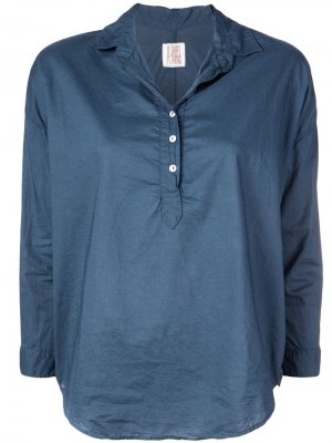 Классическая блузка-туника A Shirt Thing. Цвет: синий