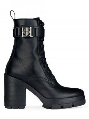 Кожаные армейские ботинки на блочном каблуке , черный Givenchy
