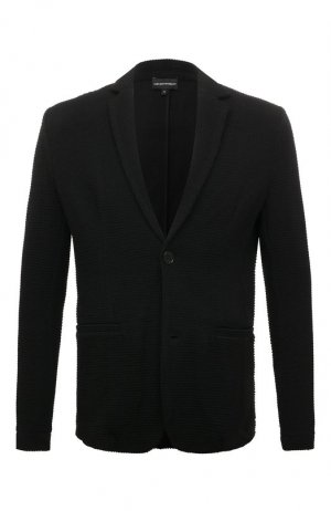 Пиджак из вискозы и шерсти Emporio Armani. Цвет: чёрный