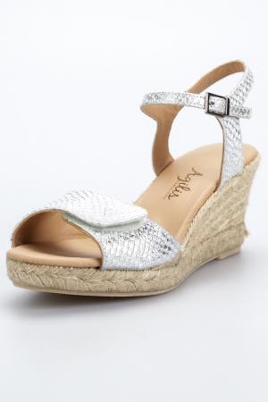 Wedge sandals AGILIS BARCELONA. Цвет: white, silver