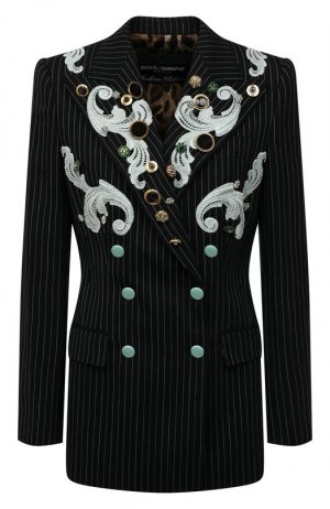 Шерстяной жакет Dolce & Gabbana. Цвет: чёрный