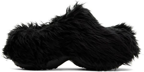 Черные мюли из искусственного меха Crocs Edition , цвет Black Balenciaga