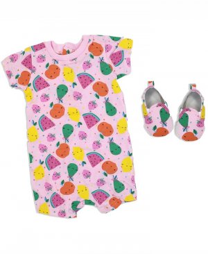 Комбинезон с короткими рукавами и обувь в фруктовом стиле для маленьких девочек, комплект из 2 предметов , мультиколор Lily & Jack