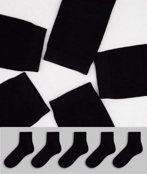 Набор из 5 пар черных носков органического хлопка Polly-Черный цвет Monki