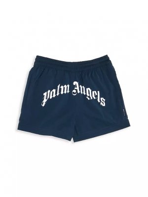 Пляжная одежда с изогнутым логотипом Little Boy's и шорты для мальчиков , синий Palm Angels