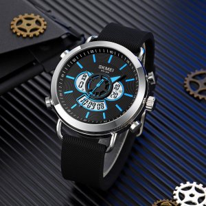 SKMEI оригинальные часы для мужчин, роскошные цифровые наручные с двойным временем, хронограф, светодиодный светильник, спортивные мужские часы, водонепроницаемые