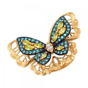 Кольцо с бабочкой из золота SOKOLOV