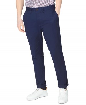 Мужские облегающие эластичные брюки чинос с пятью карманами и логотипом , темно-синий Ben Sherman