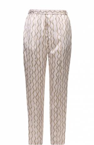 Шелковые брюки прямого кроя с эластичным поясом Isabel Marant. Цвет: бежевый