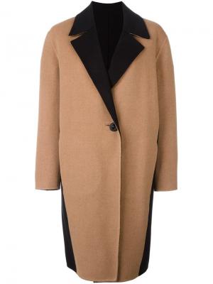 Пальто с панельным дизайном Fausto Puglisi. Цвет: коричневый