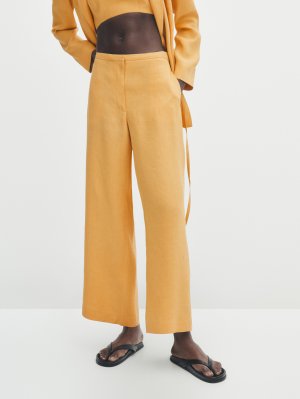 Укороченные брюки , горчично-желтый Massimo Dutti