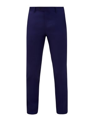 Костюмные брюки из эластичной шерсти с мелованным узором L.B.M. 1911. Цвет: синий