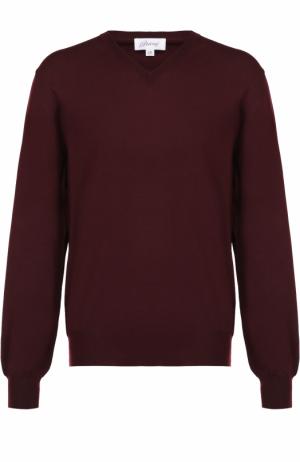 Пуловер из шерсти тонкой вязки Brioni. Цвет: бордовый
