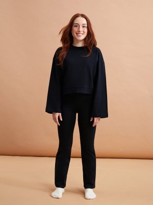 Женские прямые брюки с эластичной резинкой на талии для миниатюрных размеров LCW DREAM