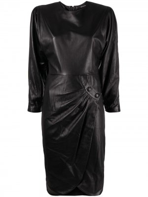 Платье с длинными рукавами и плиссировкой Isabel Marant. Цвет: черный