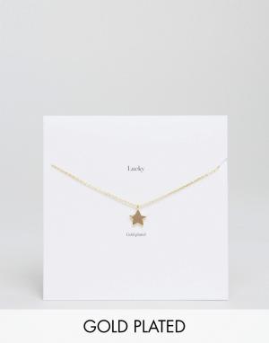 Позолоченное ожерелье с подвеской в форме звезды Estella Bartlett. Цвет: золотой