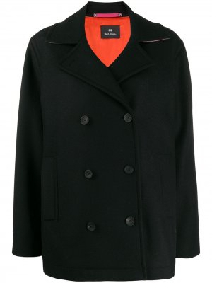 Двубортное пальто PS Paul Smith. Цвет: черный
