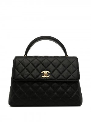 Стеганая сумка 1997-го года с логотипом CC Chanel Pre-Owned. Цвет: черный