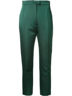Укороченные строгие брюки Martin Grant. Цвет: зеленый