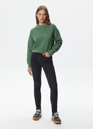 Джинсовые темно-серые женские брюки skinny fit Lacoste. Цвет: серый