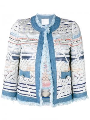 Пиджак с вышивкой и бахромой Giada Benincasa. Цвет: многоцветный