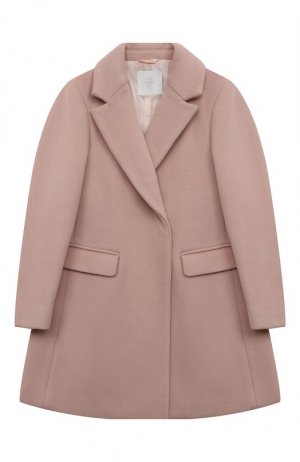 Шерстяное пальто Eleventy. Цвет: розовый