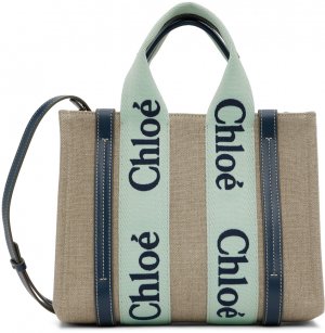 Бежевая маленькая сумка-тоут Woody Chloe Chloé