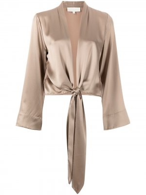 Блузка с завязками Michelle Mason. Цвет: бежевый