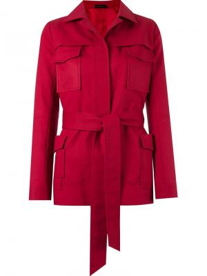 Lace up buttoned coat Giuliana Romanno. Цвет: красный