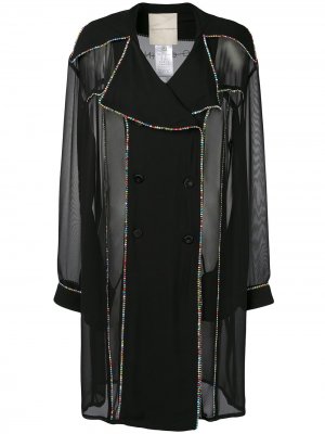 Платье-блейзер с декором Marco De Vincenzo. Цвет: черный