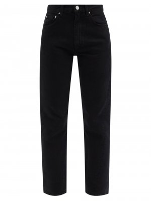 Укороченные джинсы с перекрученными швами Toteme, черный Totême