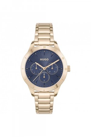 Модные аналоговые кварцевые часы из нержавеющей стали с покрытием - 1540092 HUGO, синий Hugo