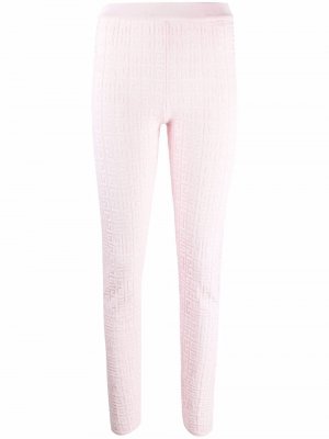 Жаккардовые брюки кроя слим с логотипом 4G Givenchy. Цвет: розовый