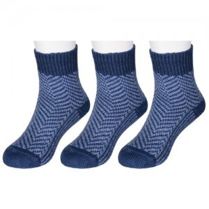 Комплект из 3 пар детских носков (Орудьевский трикотаж) джинс, размер 16-18 RuSocks. Цвет: синий