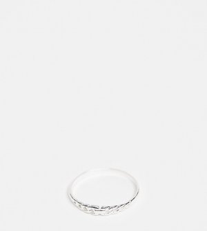 Кольцо из стерлингового серебра с плетеным дизайном -Серебристый Kingsley Ryan Curve