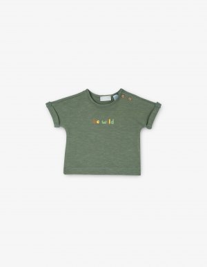 Хлопковая футболка , зеленый Chicco