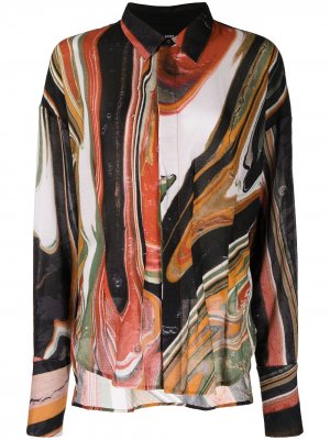 Abstract-print cotton shirt Bassike. Цвет: разноцветный